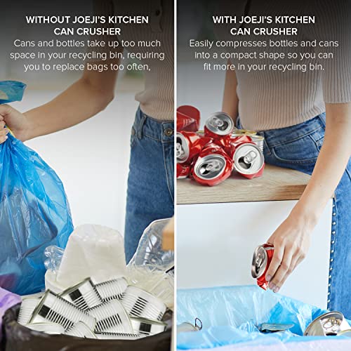 Joeji's Kitchen Dosenpresse Wandmontage - Blechdosenpresse mit Flaschenöffner - Müllpresse für Bier und Getränkedosen - Umweltfreundliches Recycling-Tool - Grau
