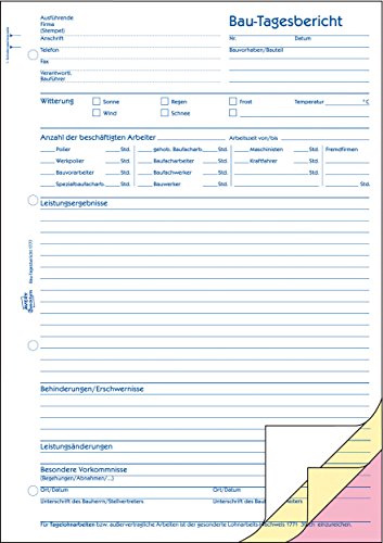 AVERY Zweckform Formularbuch Bau-Tagesbericht, SD