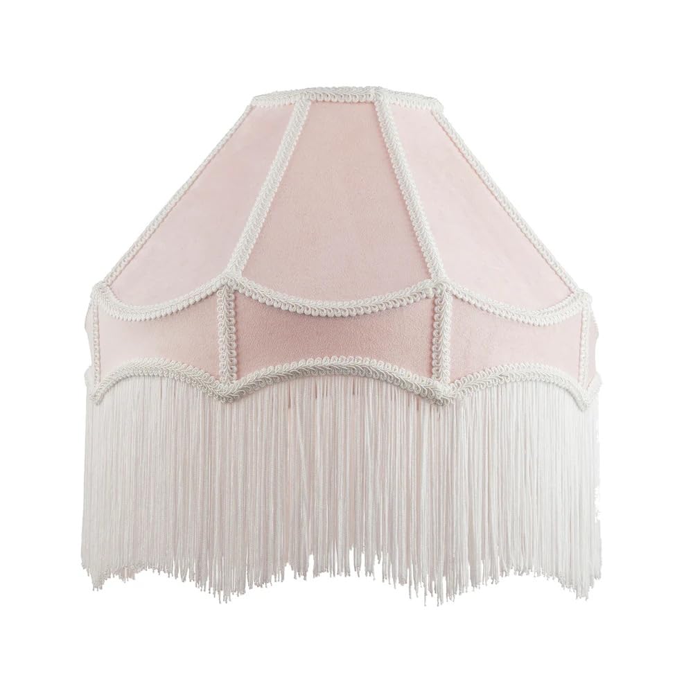 K Living Pink Stunning Velvet Tassel Lamp Shade Tassle 8Inch 10 Inch Or 12Inch Traditional Shade With Tassels (, 8Inch)