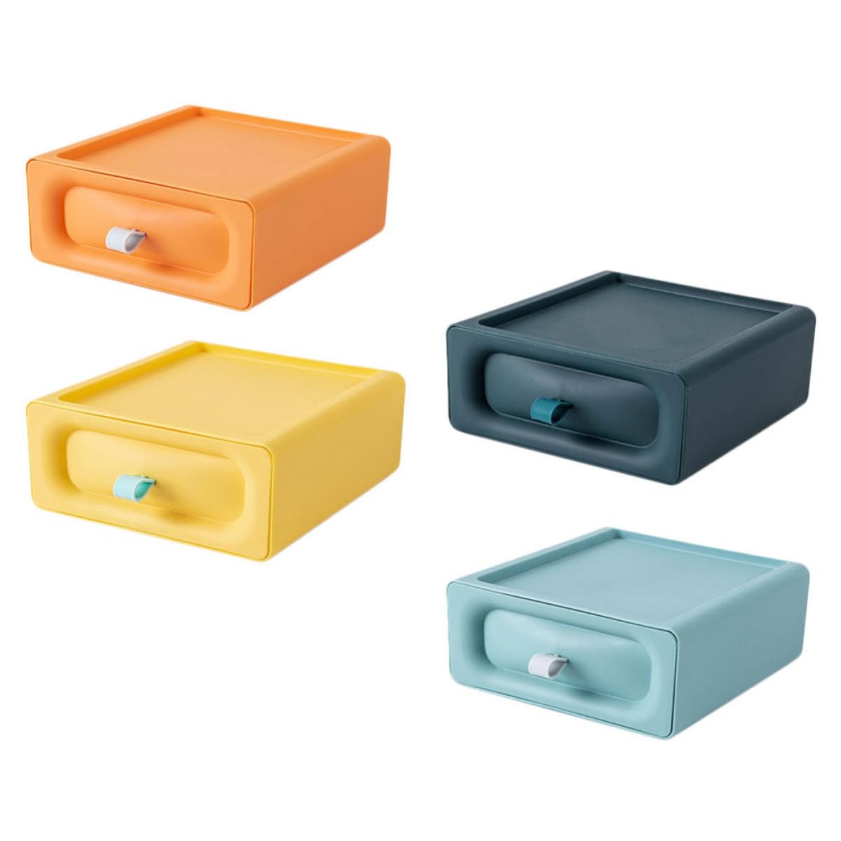 4 Pezzi Contenitore da Scrivania Cassetto in Plastico per Casa