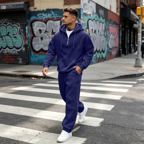 Elneeya Mens Sweatsuit 2 Piece Set Oversized Ligh Gym Jogging Sets - image 5