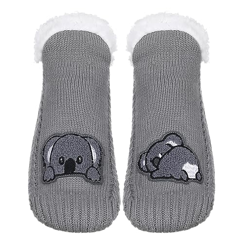 Image of ZYZX Cute Animal Slipper Socks for Women with Grips,Fuzzy Socks Indoor