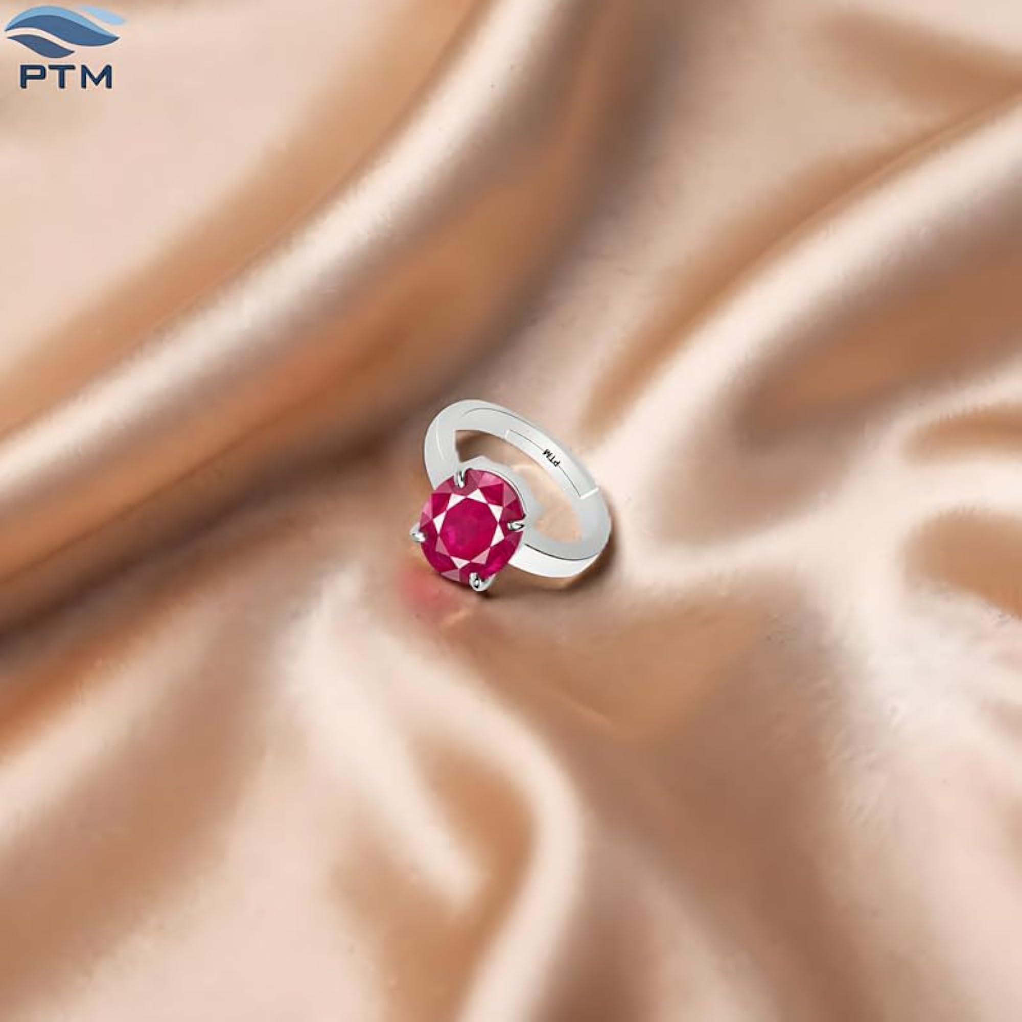 Women's Ruby Manik 925 Sterling Silver Adjustable Ring, Astrological Gemstone