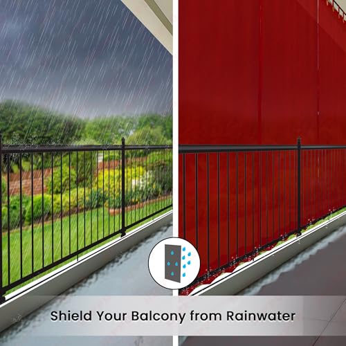 Image of HIPPO 180 GSM HDPE Outdoor Loop Curtain for Balcony & Patio Sun Blocking, UV Protection & Light-Filtering Curtains(Robin-Red- 3FTX4.5FT) Pack of 2