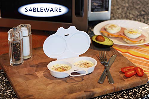 image for SABLEWARE Microwave Egg Poacher - Easy To Use Microwave Egg Cooker Wit
