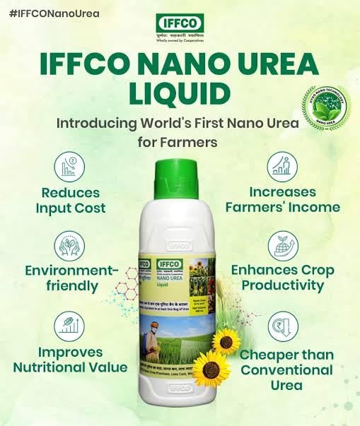 Image of Nano Urea plus Liquid Nitrogen 20% Soil Application & Water Soluble For All Plants & Garden 500 Mlx2 Bottles, (1 L, Liquid)