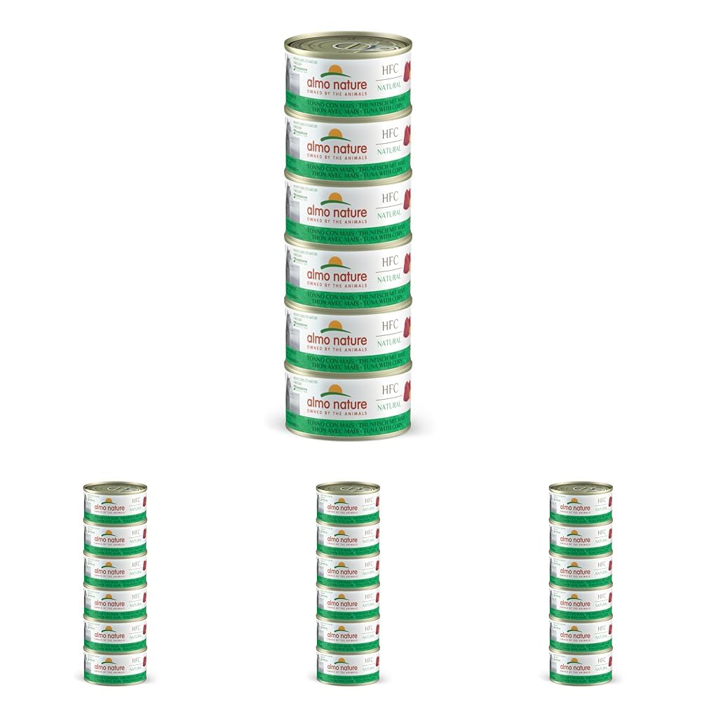 almo nature Megapack Katzenfutter nass - Thunfisch Mit Mais 24er Pack (6x70g)