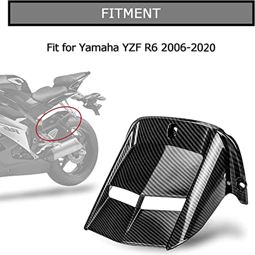 Image of Motorcycle Rear Mudguard - Mudguard Tire Hugger Dashboard Dirtboard Catch Bumper Frame Water Shield Splash Dirt Mud Guard Apron Flares Cover Trim for YZF R6 600 2006-2024, Carbon Fiber Color | motorcycle splash guard rear wheel fender replacement, short version, premium abs plastic