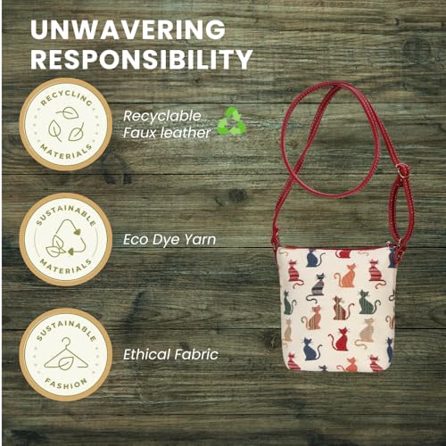 Signare Gobelin mała torba crossbody torba na ramię dla kobiet wzory, Cheeky Cat, Rozmiar Uniwersalny