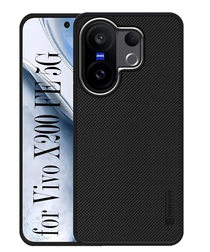 Image of Back Cover Case Compatible for Vivo X200 FE 5G (Textured Grip Design | Camera Protetion | Slim and Light Weight | Soft Touch and Feel | Black)