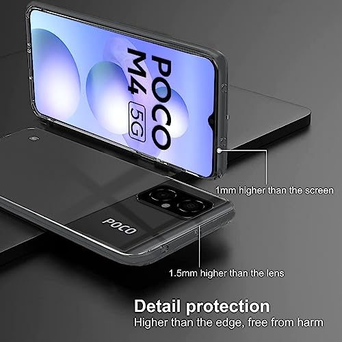Image of Fashionury Crystal Clear Case for Poco M5 / Poco M4 5G | Yellowing Resistance | Transparent TPU Silicone | Raised Camera Lips | Slim Transparent Cover