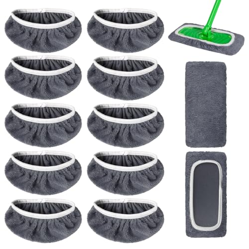 GXGM 10 piezas Compatible Recambio mopa,Mopa Microfibra Repuesto Kit, Almohadillas Reutilizables para limpieza de suelos secos y húmedos, mopas de limpieza y recambios mopa (25,4 x 11,5 cm) GXGM 10 piezas Compatible Recambio mopa,Mopa Microfibra Repuesto Kit, Almohadillas Reutilizables para limpieza de suelos secos y húmedos, mopas de limpieza y recambios mopa (25,4 x 11,5 cm)