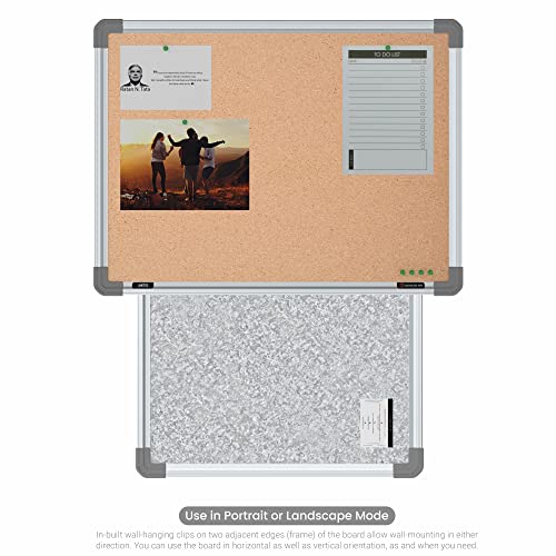 Image of Scholar Art Metis 1.5x2 Feet Cork Board for Study Room & Wall | High Strength Natural Cork + High Density Soft Board for Pinning Photos, Sticky Notes & Reminders