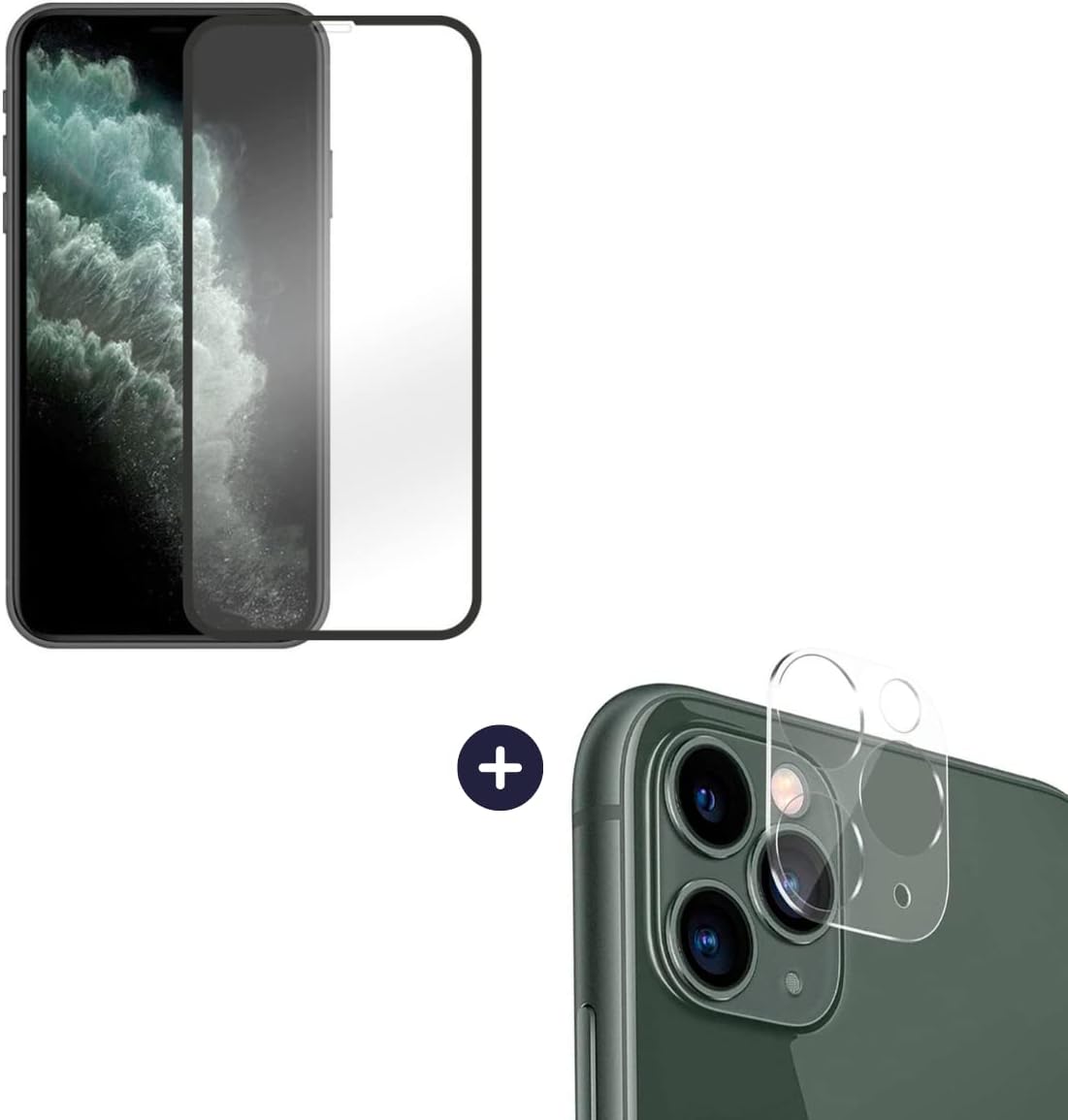 Película De Vidro 3D Tela Toda Para iPhone + Película Lente de Câmera (iPhone 11 Pro Max)