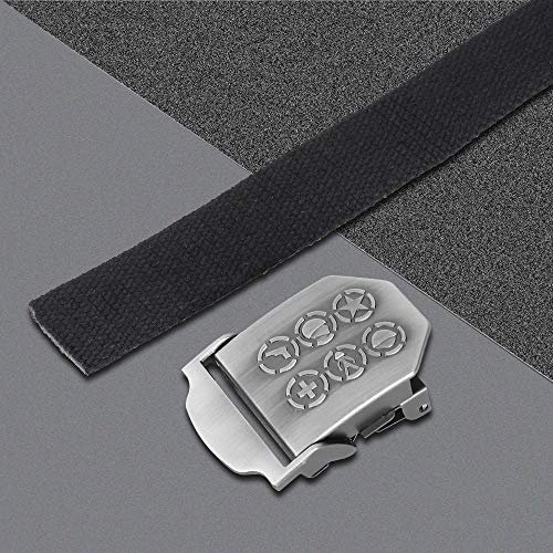 Image of ZORO Men's cotton Belt |canvas belt| stylish buckle | belt for jeans cargo jogger| non leather fabric belt black