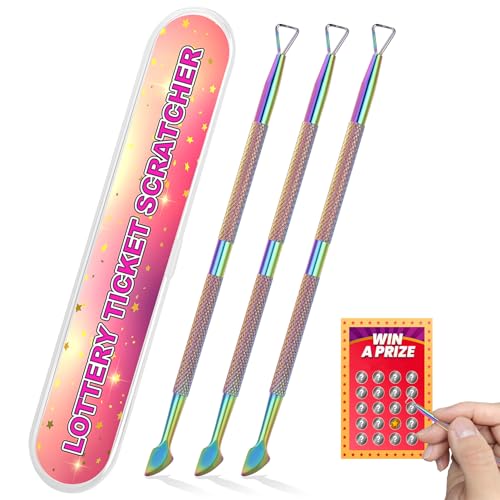 3PCS Lottery Ticket Scratcher Tool Metal Lottery Scratcher Tool Lotto Scratcher Label Scraper for Lottery Ticket Multi-Use Scraping Tool for Tickets Stickers Labels Films Scratch Off Tool
