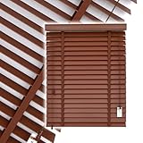 Generisch Nach Maß Holzjalousie Fenster Innen, Sichtschutz Sonnenschutz Jalousien, Jalousie für Fenster freihängend, Holzjalousie Verdunkelung 40 55 75 90 125 140 160 185cm(Pfirsichfarben)