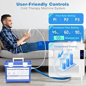 Cold therapy machine ice machine system for knee after surgery cryotherapy machine with digital timer and ajustable flow speed knee replacement recovery equipment for pain relief  urban country home decor