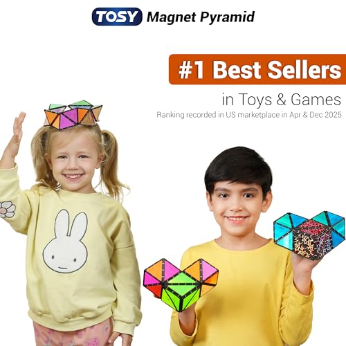 TOSY Magnet Pyramid Stone - 1 Cube Transforms Into Billion Shapes - 243 Rare Earth Magnets - Holographic - Rotating Accessory - Birthday Gift - Valentine's Day and Easter