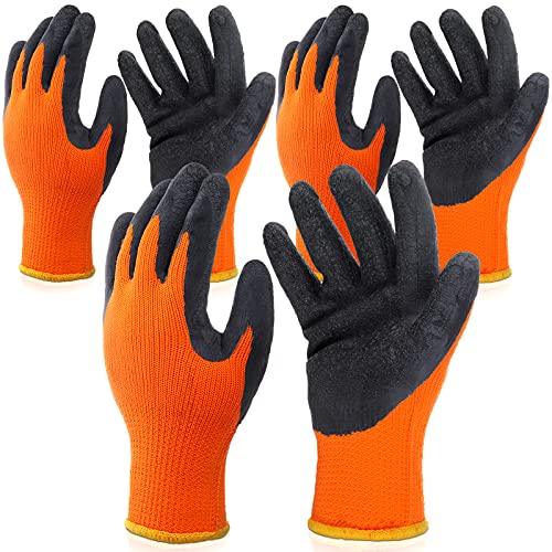 3 Pairs Heat Resistant Gloves for Heat Transfer Printing 3D Vaccum Heat Transfer Machine Gloves Work gloves, Orange and Black