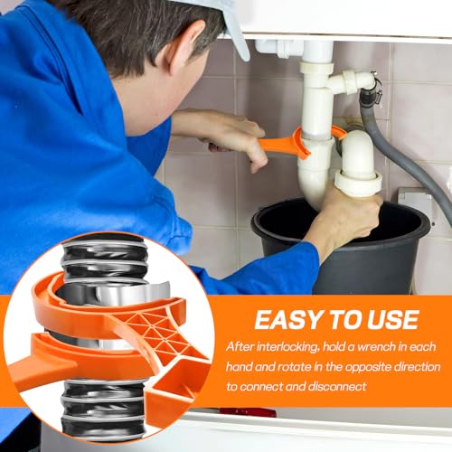Image of wuyaoyao 2PCS RV Sewer Hose Wrench, Multi-Purpose RV Sewer Hose Removal Tool to Connect and Disconnect Sewer Hoses, RV Sewer Hose Tool Fit Most 3 Inch and 4 Inch Male /Female Hose Caps
