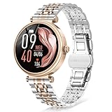 FOSMET G1 スマートウォッチ レディース 丸型 1.27インチ iPhone アンドロイド対応 Bluetooth5.3 通話機能 着信通知 おしゃれ Smart Watch IP68防水 100種類運動モード 文字盤カスタム 音楽 カメラ制御 付属ベルト2本 TELEC認証取得済【正規品】 (G1-ゴールド)