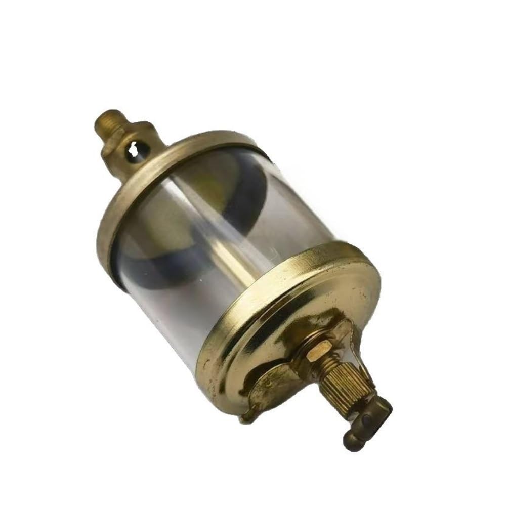Oil Feed Cup 1 piece Male Thread Copper Plating Oil Cup, 16-600ml Clear Sight Drip Feed Oiler Lubricator for Machine Tool(1/8INCH*16ML)