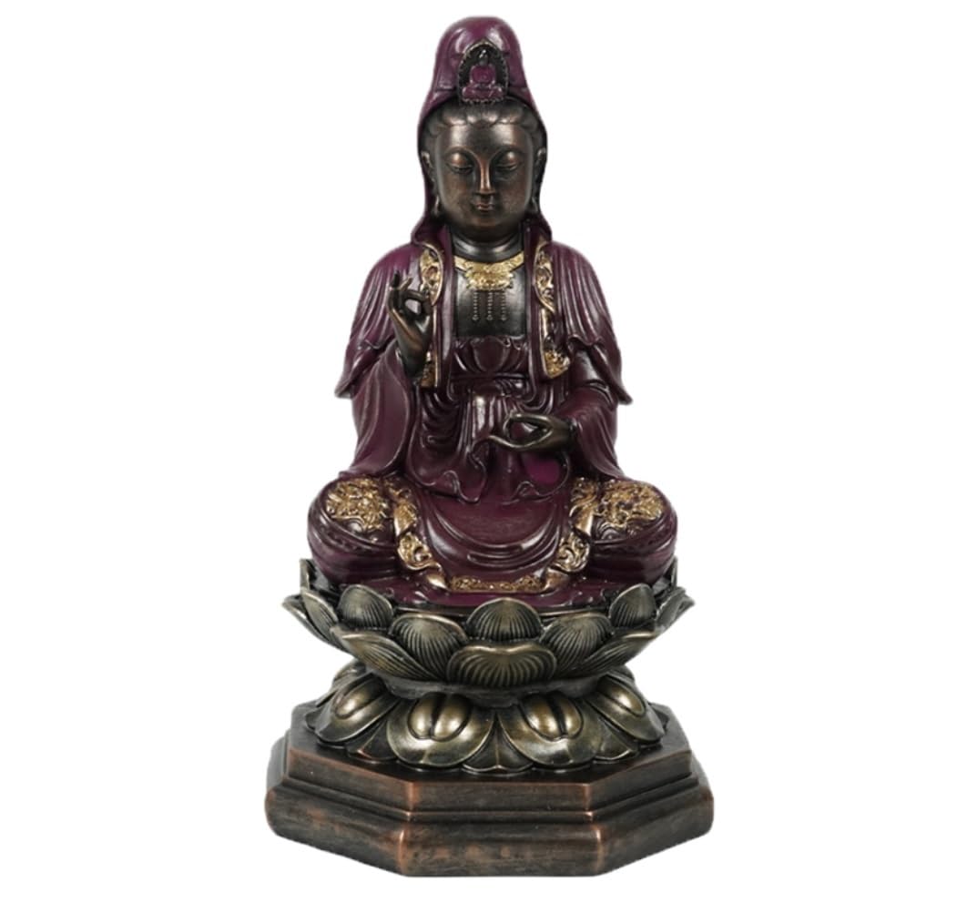 GAOJUNAN Buddha Statue,Zen Altars, 12.9 Inch Buddha Statues Sculptures Resin Statue Home Decor Ornament Desk Shelf Decoration(A)