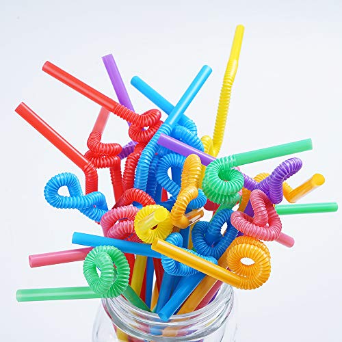 200 pcs colorful plastic long flexible straws0233939 diameter and 10234 long