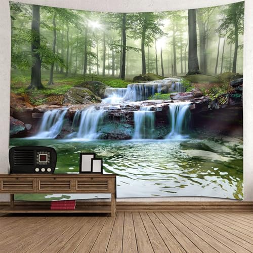 Tapisserie murale tissu grande 350x256cm paysage forêt décoration murale chambre