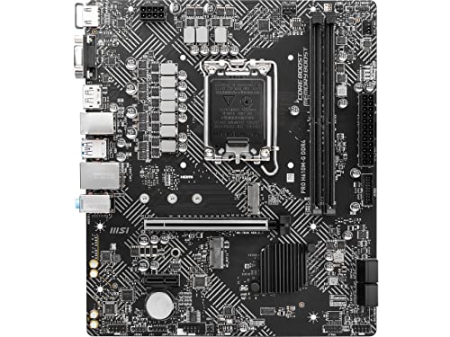 MSI PRO H610M-G DDR4 Motherboard (12th/13th/14th Gen Intel Core, LGA 1700 Socket, DDR4, PCIe 4, SATA 6Gb/s, 1Gbps LAN, M.2 Slots, USB 3.2, mATX)
