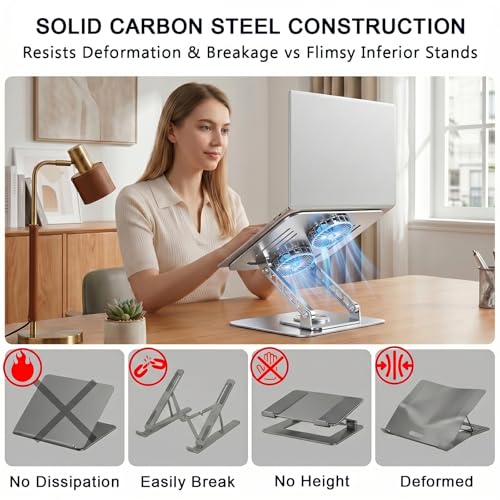Support pour ordinateur portable universel avec ventilateur de refroidissement