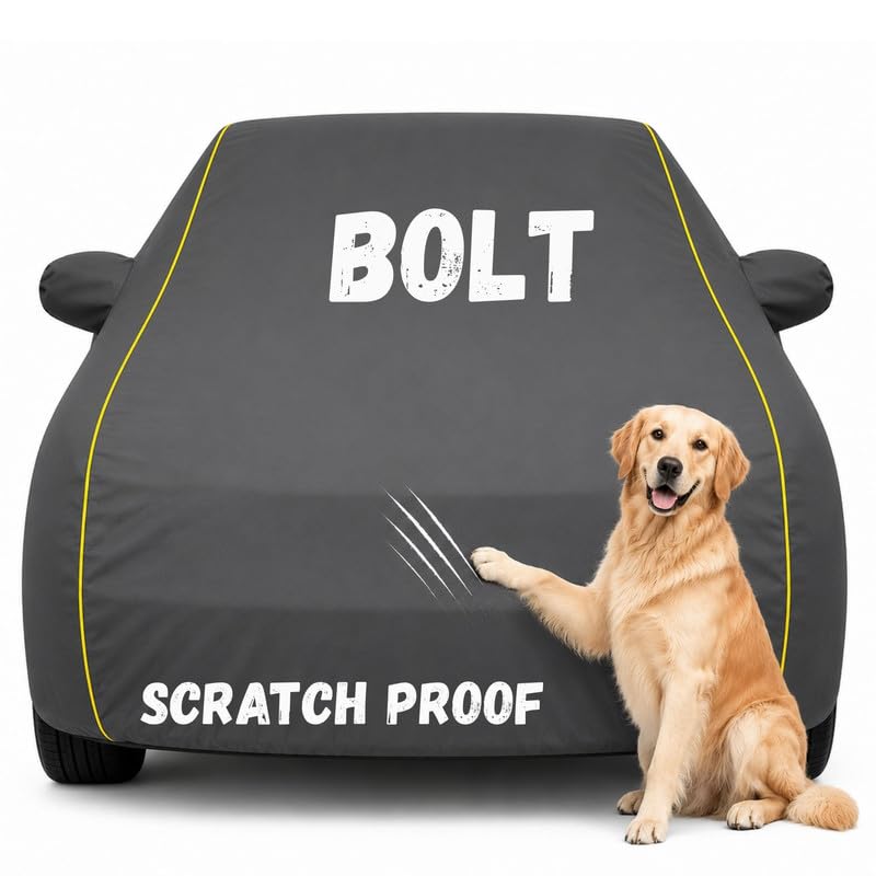 Image of Pure Fabric Grey 100% Waterproof Bolt Car Cover | Polyester Car Body Cover for Rain & Sun | UV Protection, Dustproof, Scratch Resistant, Windproof, Heat Resistant, Custom Fit