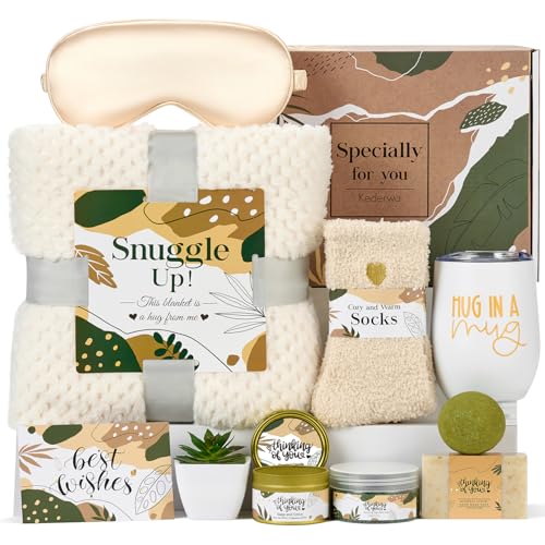 Self Care Gifts for Women, Care Package for Women with Tumbler Scented Candle & Relaxing Spa Gifts Basket Inspirational Gifts for Mom Sister Wife Friends