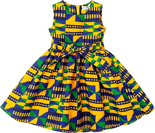 SHENBOLEN Girls Dashiki Print Dress African Tradition Dresses