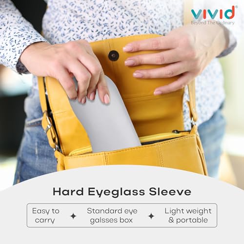 Image of VIVID Vision Unisex Adult Eyewear Specs Case Cover | Screw Driver | Free Cloth | Protect Eye Glasses | Chashma Dibbi | Spectacle Box | HINGE-SPRING | Metal | 3 IN 1