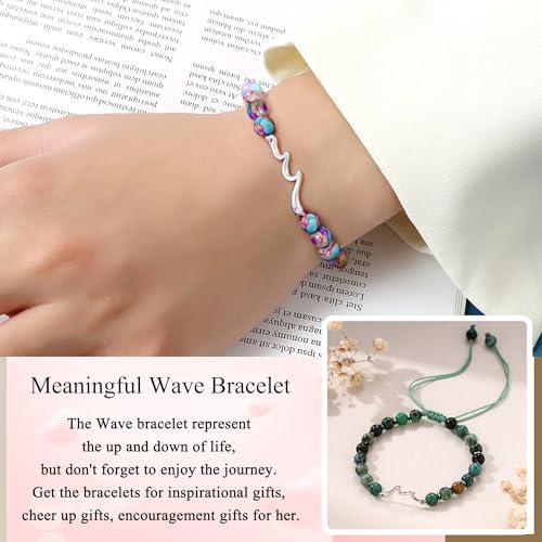 Inspirational Gifts for Women Wave Bracelet Encouragement Gifts Natural Stone Beaded Bracelets Life Is Tough Cheer Up Spiritual Thoughtful Get Weel Gifts Birthday Valentines Day Jewelry2