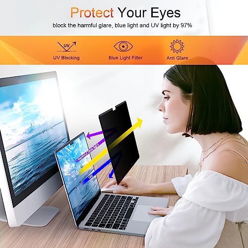 Image of Mamol Privacy Screen for MacBook Air 15 Inch 2023-2026 (M2 M3 M4 M5), Magnetic Removable Anti Glare Blue Light Filter Protector