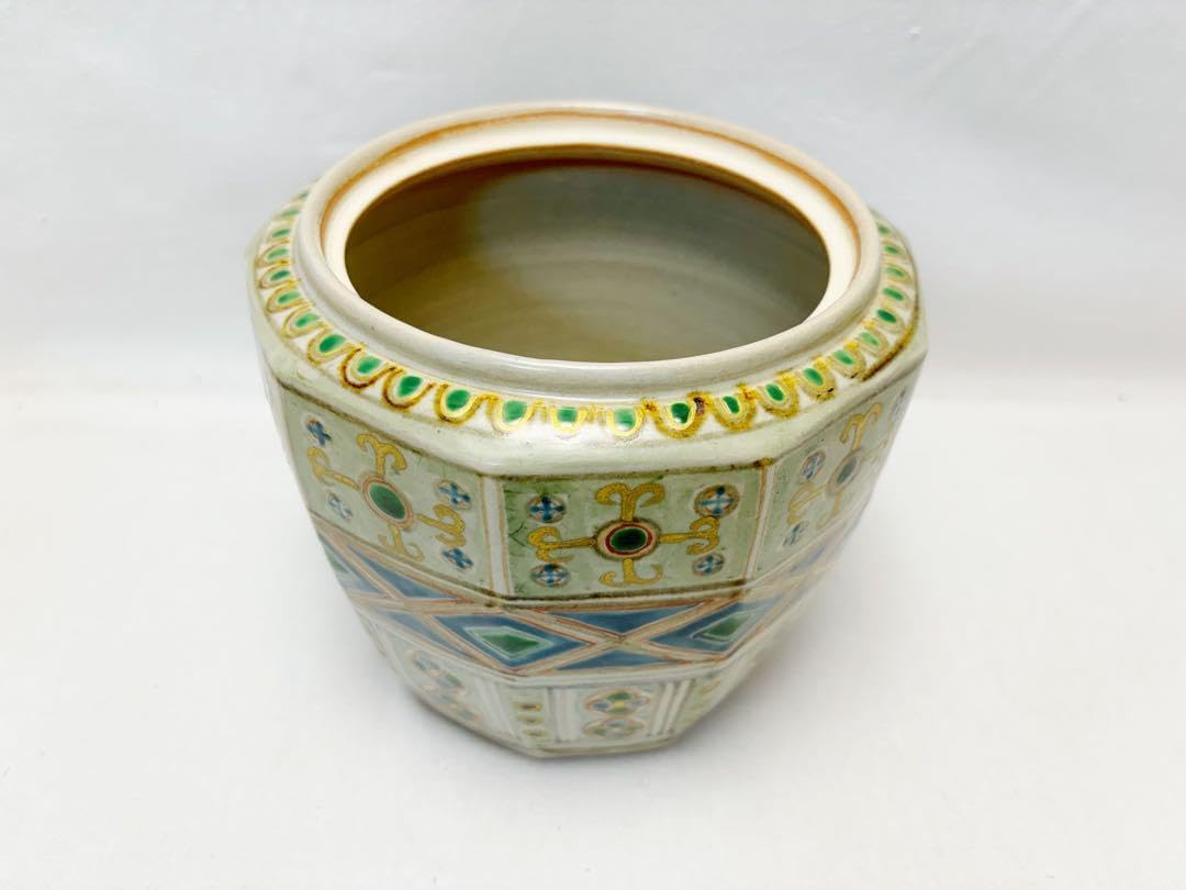 茶道具 国領 東斎造 寿人 瑞穗窯 唐草丸紋 水指 共箱 - WILDCARD.PLUS