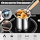 Frittiertopf, 3L Frittiertopf mit Sieb, Frittierkorb, Topfdeckel, Dampfgarer, Lebensmittelclip, 304 Edelstahl Ölfiltertopf, Höhere Topfkante, Frittiertopf mit Ausgießer, Multifunktionale Fritteuse