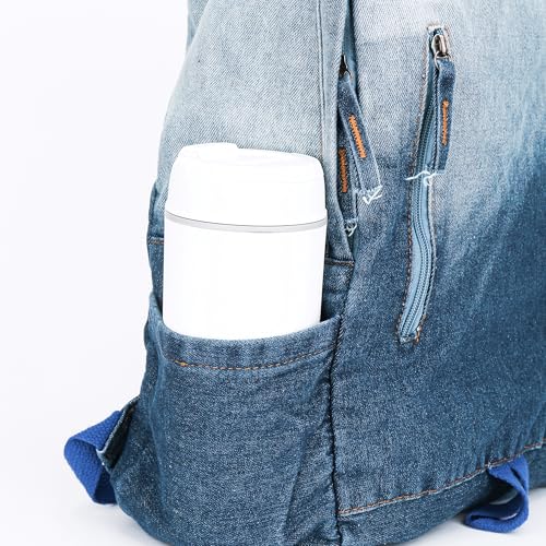 Denim Blue Large Backpack for Women - Cute Travel Bag4