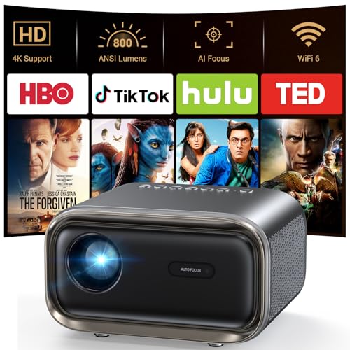 Projector with WiFi and Bluetooth: [Auto Focus/Keystone] - NICPOW Full HD 1080P 4K Supported...