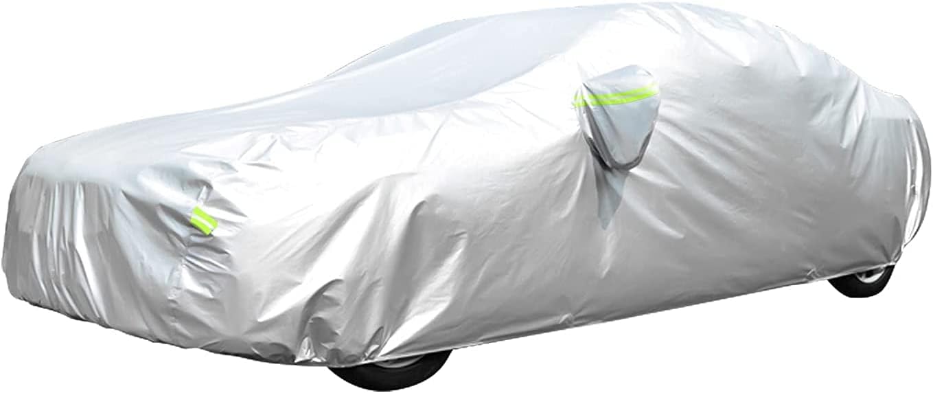 Car Cover Outdoor Sedan, Universal Car Cover All Weather Windproof Snow-Proof Dust-Proof Scratch Resistant UV Protection Full Car Cover Fit for Sedan L(175''-191'')