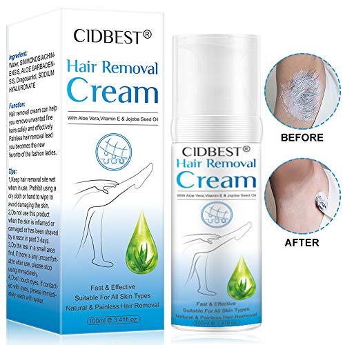 Hair Removal Cream, Depilatory Cream, Body Hair Remover Cream for Women and Men, Skin friendly Painless formula with Aloe Vera & Vitamin E