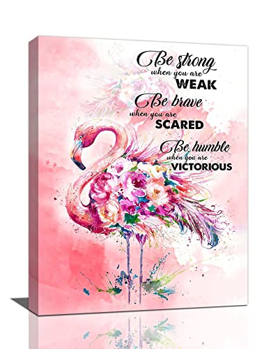 Flamingo Bathroom Decor Wall Art Pink Graffiti Flamingo Pictures Wall Decor Inspirational Quotes Canvas Prints Artwork Painting Modern Home Office Decoration For Girls Room Bedroom Living Room 12"X16" #TOP8