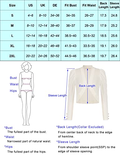 Belle Poque Elegant Shrugs For Women Open Front Knit Puff Long Sleeve Bolero Sweater,Brown Xl #TOP6