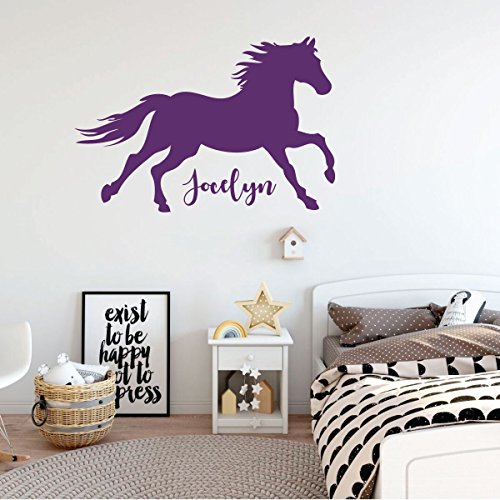 Vinilo Decorativo de Pared con Caballo y Nombre Personalizado miniatura 5