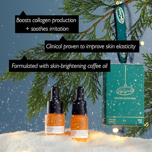 UpCircle Winter Glow Duo, Peptide Serum and Face Oil Duo, Niacinamide, Tripeptide + Coffee Oil, Boosts Collagen + Elasticity - Image 3