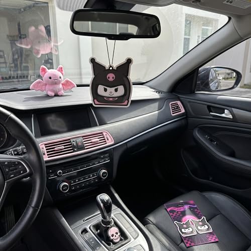 Image of PumpCar 2 pieces Evil Racer Bunny double-sided hanging cartoon Vanilla-scented funny car air freshener Cool hanging for rearview mirror Car Interior Accessories Gifts