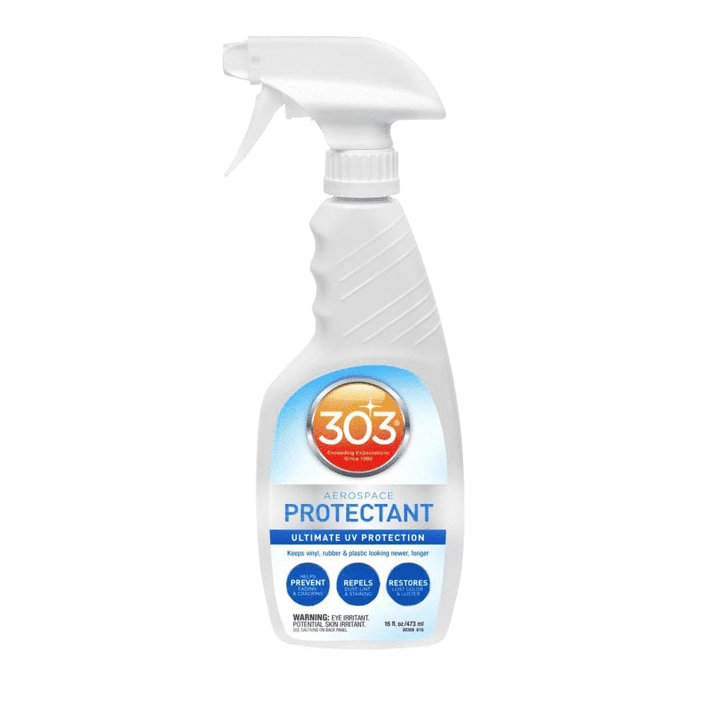 303 Aerospace Protectant 473ml UV Schutzspray Pflegespray für Kunststoff Vinyl Gummi Leder Plastik Kunstleder Fiberglas. inkl. Pfahler Pinsel